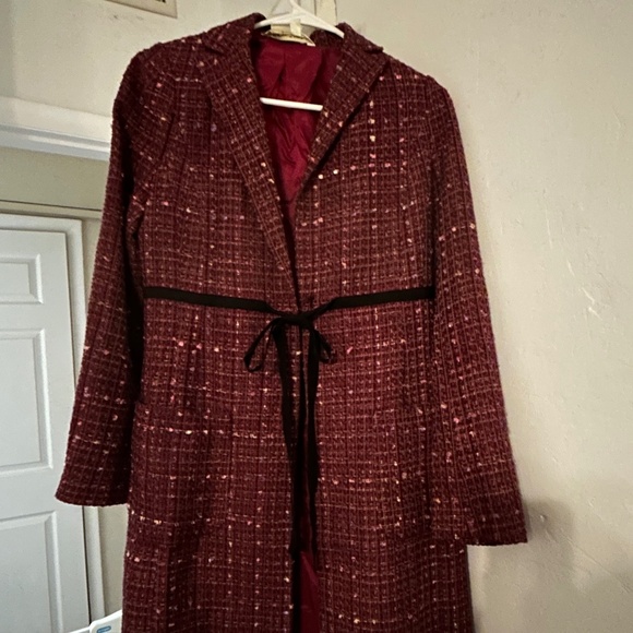 Max Studio - long tweed jacket - pink/maroon - Picture 1 of 3